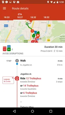 Trafi android App screenshot 3